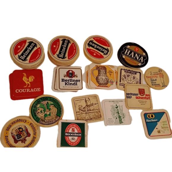 Vintage German Beer Coasters Lot Drink Mats Cardboard Deutsch Bier - Picture 1 of 5